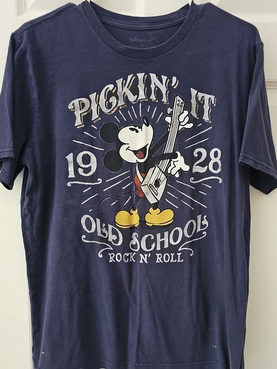 Disney Other - Disney Navy Blue Mickey Mouse 'Pickin' It' Short Sleeve T‑Shirt